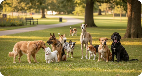 Dogs in park
